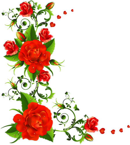 Source - - Corner Flower Vector Png (449x500)