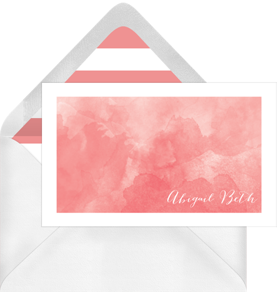 Ombre Watercolor Thank You Note In Red - Triangle (550x581)
