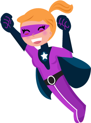 Flying Pink Cute Superhero Girl Isolated On White - Superwoman Cartoon (410x410)