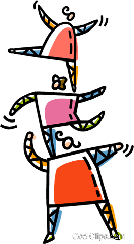 Acrobats Royalty Free Vector Clip Art Illustration - Sociale Vaardigheden (264x480)