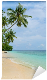 Sea, Sky And Palm Trees Wall Mural • Pixers® • We Live - Art Print: Javarman's Grunge Image Of Tropical Beach, (400x400)