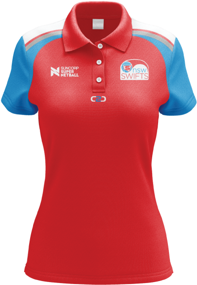 Nsw Swifts Supporter Polo Red/blue - New South Wales Swifts (800x800)