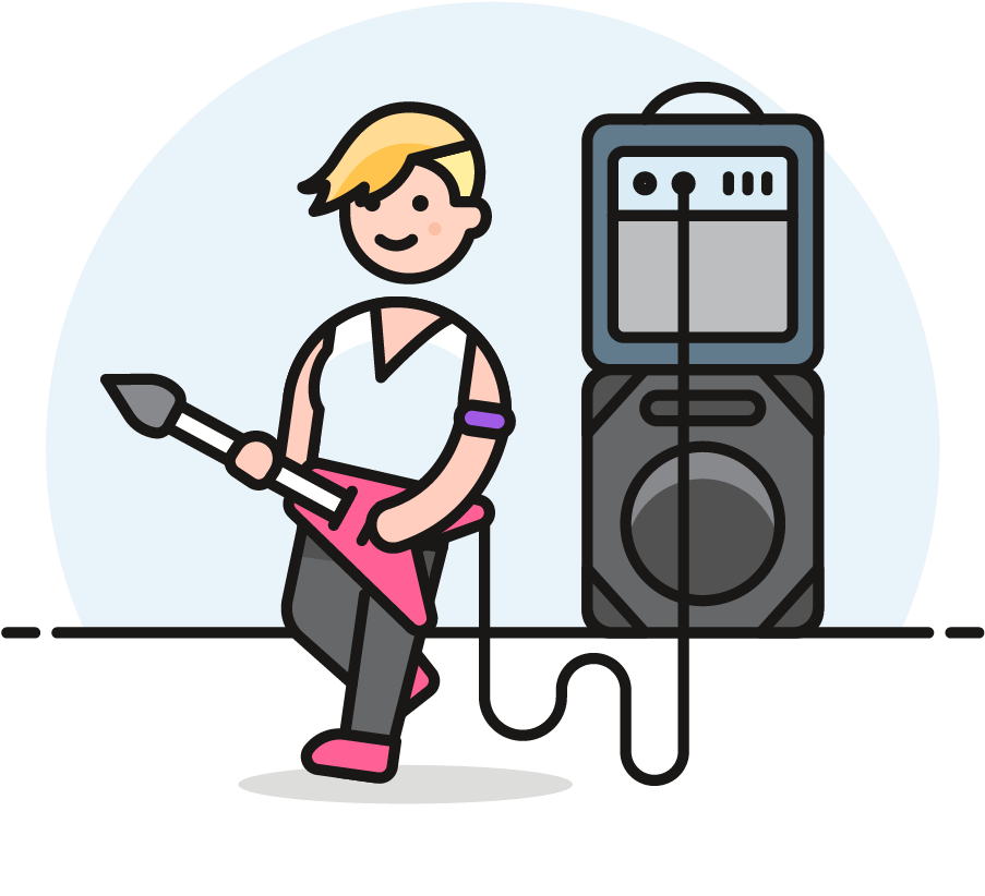 41 Guitarist Female Caucasian - Cartoon (1025x1148)