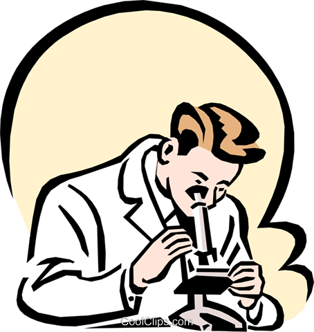 Researcher Royalty Free Vector Clip Art Illustration - Cientifico Con Microscopio Gif (454x480)