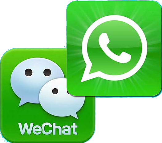 Wechat Whatsapp Logo Index Of /wp Content/uploads/ - Whatsapp And Wechat Logo Png (526x463)