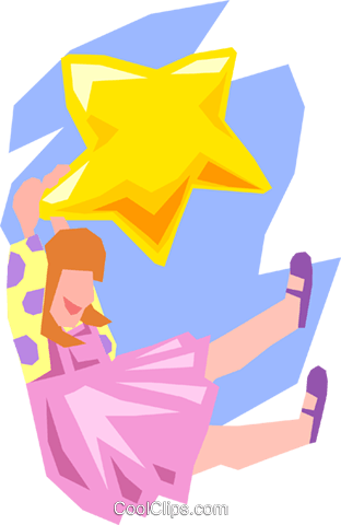 Dreaming/hanging On A Star Royalty Free Vector Clip - Dreaming/hanging On A Star Royalty Free Vector Clip (312x480)