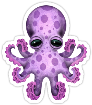 This Adorable Design Features A Baby Octopus - Zazzle Cute Purple Baby Octopus Tote Bag (375x360)