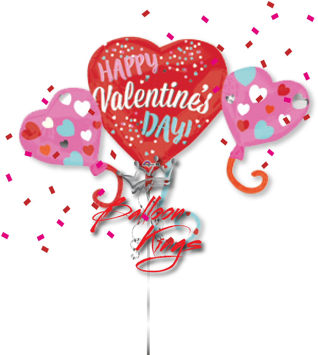 Happy Valentines Day Hearts - 38"pkg Hvd Balloon Hearts (1280x1280)