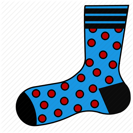Socks Clipart Polka Dot Sock - Sock (512x512)