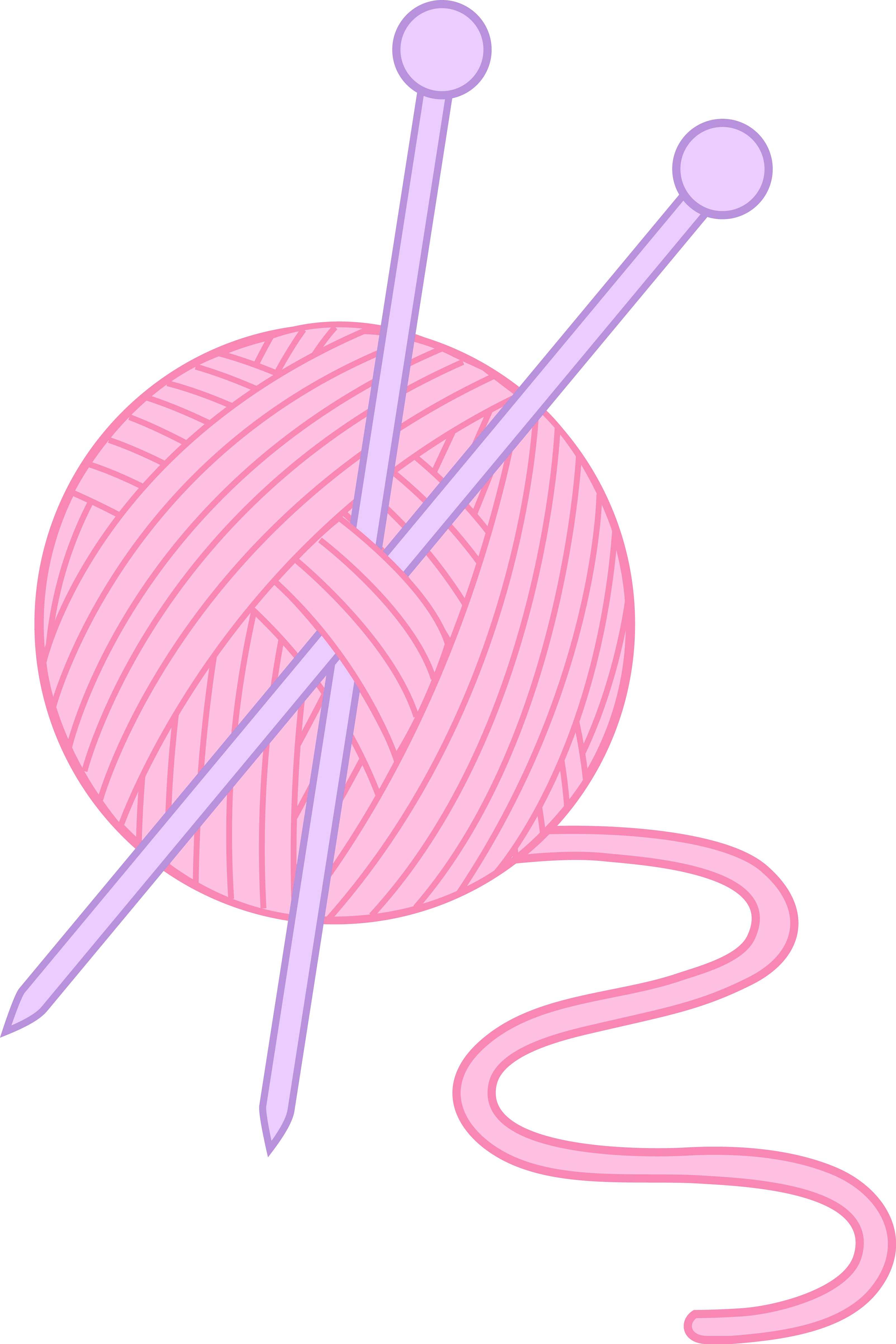 Pink Yarn And Knitting Needles Clipart - Yarn Clip Art (3206x4809)