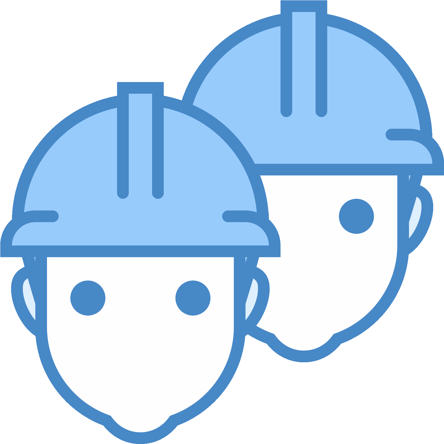 This Is An Image Of Two Construction Workers, One Of - Workers Blue Png (1600x1600)
