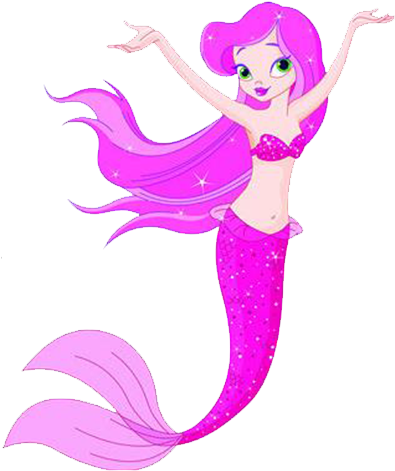 Cartoon Mermaid Clip Art - Pink Cartoon Mermaid (500x500)