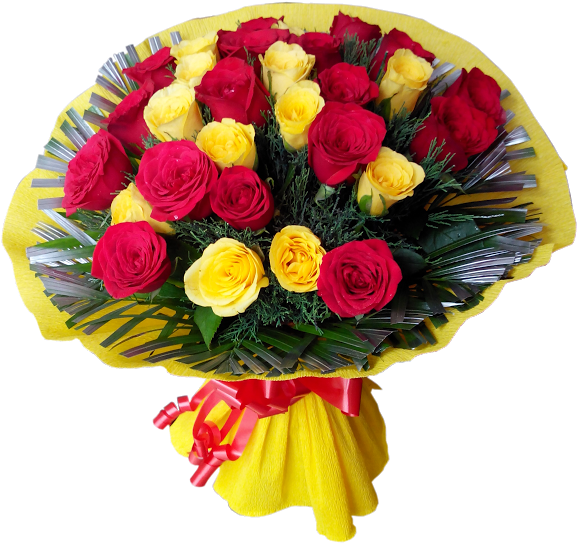 Red And Yellow Roses Bouquet (688x918)