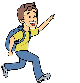 Boy Running, Boy Vector, Young, Running - Catch The Bus Cartoon (425x340)