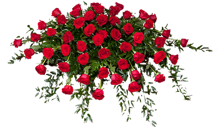 Red Rose Casket Spray - Red Rose Flower Sprays With Transparent Backgounds (430x430)