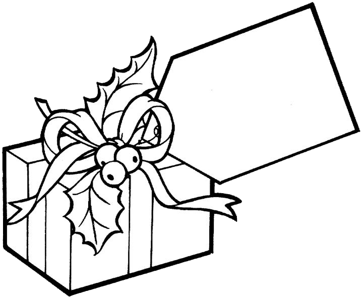 Coloring Picture Of A Present - Dessin De Noël Cadeau (720x591)