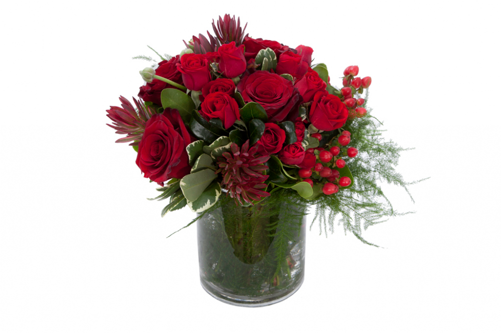 0028 Red In A Small Vase - Fleure Rose Pour Elle (1000x1000)