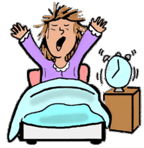 Friday - Cartoon Of Someone Waking Up (438x464)