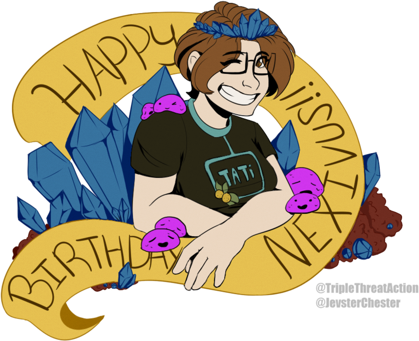 Nex Bday Present Flat Colors By Triplethreataction - Cartoon (975x820)