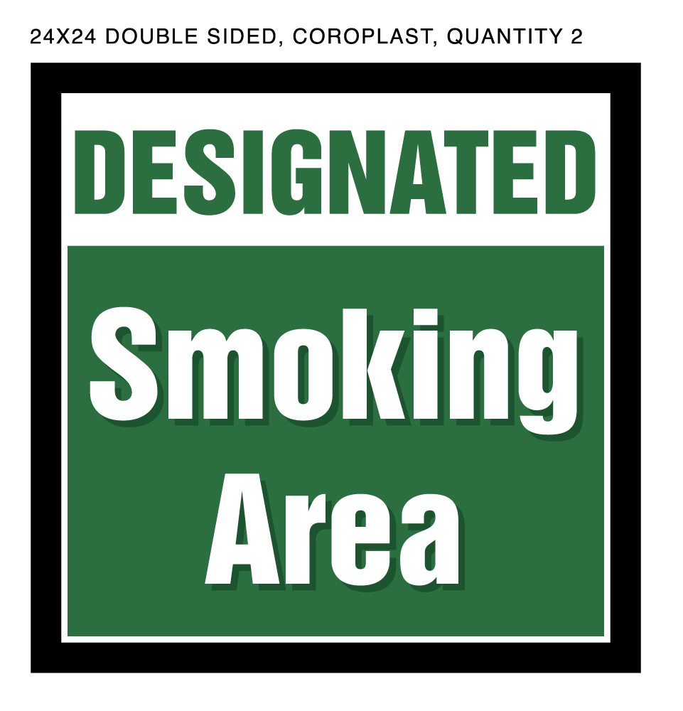 Reg2-145 Smoking Signs Second Proof - Designated Smoking Area, Site Saver Sign 400x400mm (961x1000)