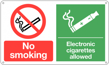 No Smoking/electronic Cigarettes Allowed Signs - No Smoking Or Vaping (380x380)