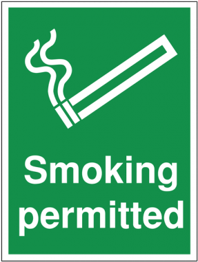 Construction Signs - Smoking Permitted - 600x450mm Smoking Area Outdoor Sign (380x380)