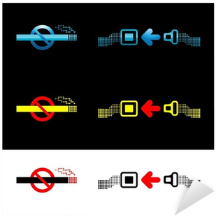 "no Smoking" And "fasten Seat Belt" Signs Sticker • - Fasten Seat Belt Sign (400x400)