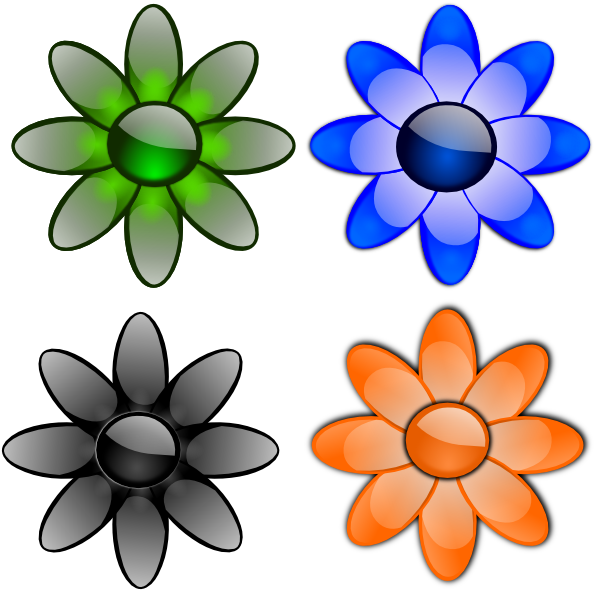 This Free Clip Arts Design Of Glossy Flowers - Stickers Design For Scrapbook (600x596)