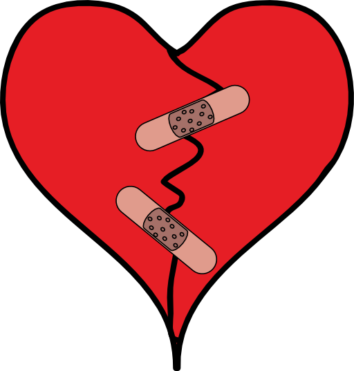 Bandage Broken Heart - Heart (512x537)