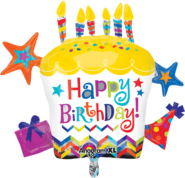 Happy Birthday Cupcake Star 28s - 28" Happy Birthday Cupcake Star Mylar Balloon - Mylar (600x600)