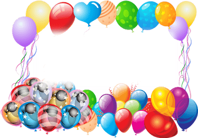Happy Birthday Frame With Balloons - Happy Birthday Frame Png (400x400)