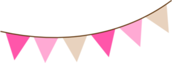 Pink Pennant Banner Clipart (600x219)