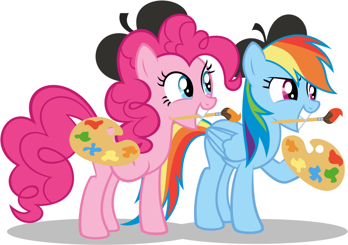 Gratlofatic, Brush, Duo, Earth Pony, Female, Griffon - My Little Pony Pinkie Pie Y Rainbow Dash (1280x930)