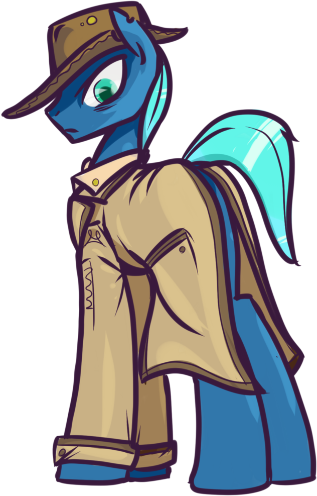 Inlucidreverie, Clothes, Coat, Fallout Equestria, Fedora, - Cartoon (838x1024)
