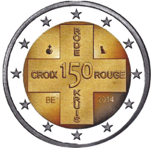 2 Euro Skm Belgien, Rotes Kreuz In Coin-card - Zeal College Of Engineering Pune Logo (510x500)