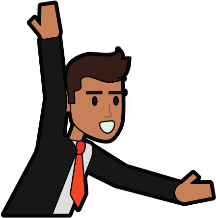 Businessman Stretching Arms - Cartoon (550x550)