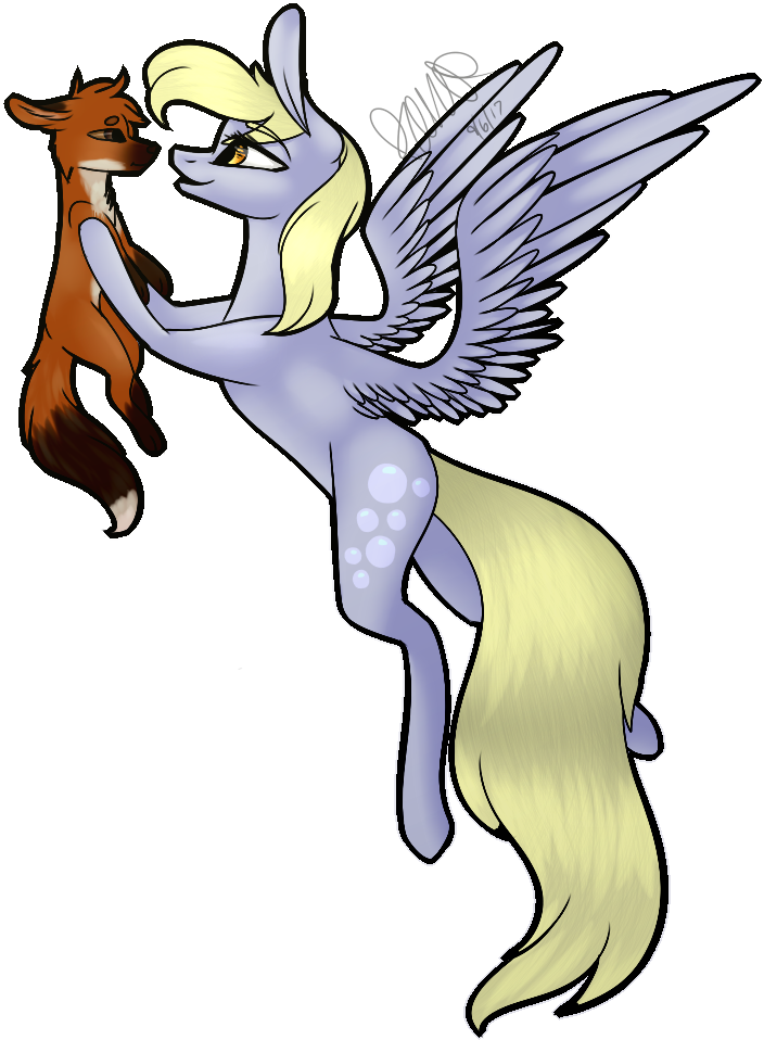 Sweetmelon556, Derpy Hooves, Fox, Pegasus, Pony, Safe, - Cartoon (804x1036)