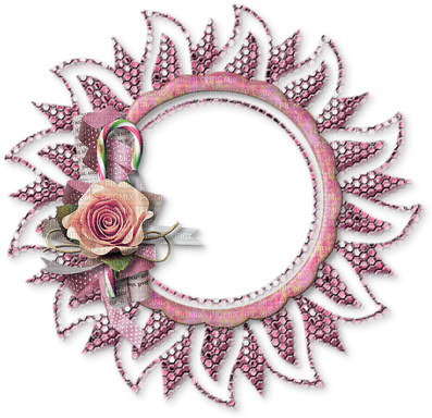 Pink Round Frame Rose Rose Ronde Cadre Rose Rosa Cornice - Rose (400x400)