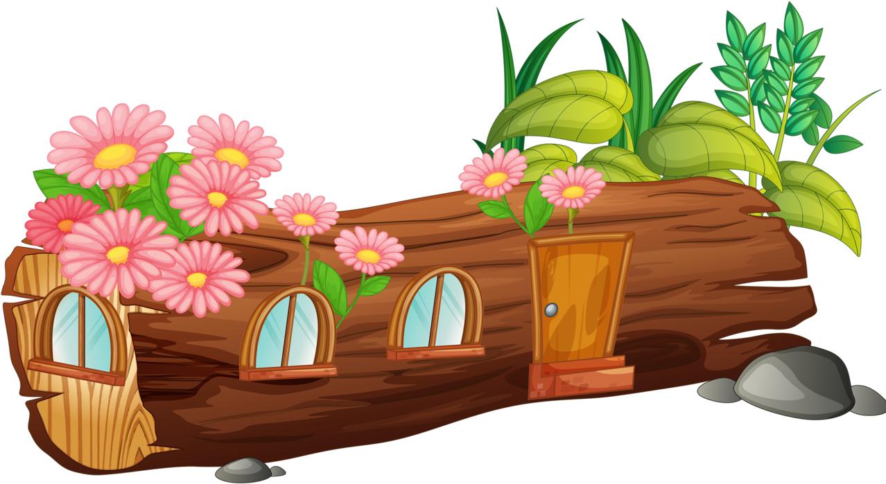 Tronco Casinha - Illustration Of A Wood House And Butterf Yard Sign (1280x710)