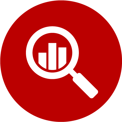 Search Glass With Bar Chart Inside - Bar Chart (832x832)