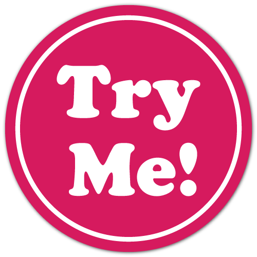 Try Me White On Pink Circle Stickers - Basketball Logo Social Media (500x500)