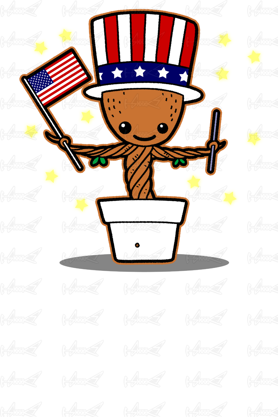 Star-spangled Groot - Cartoon (900x1350)