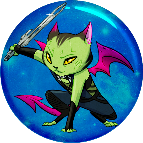 "gatitos Of The Galaxy" Dragon Kitties 8-button Set - Cartoon (495x495)