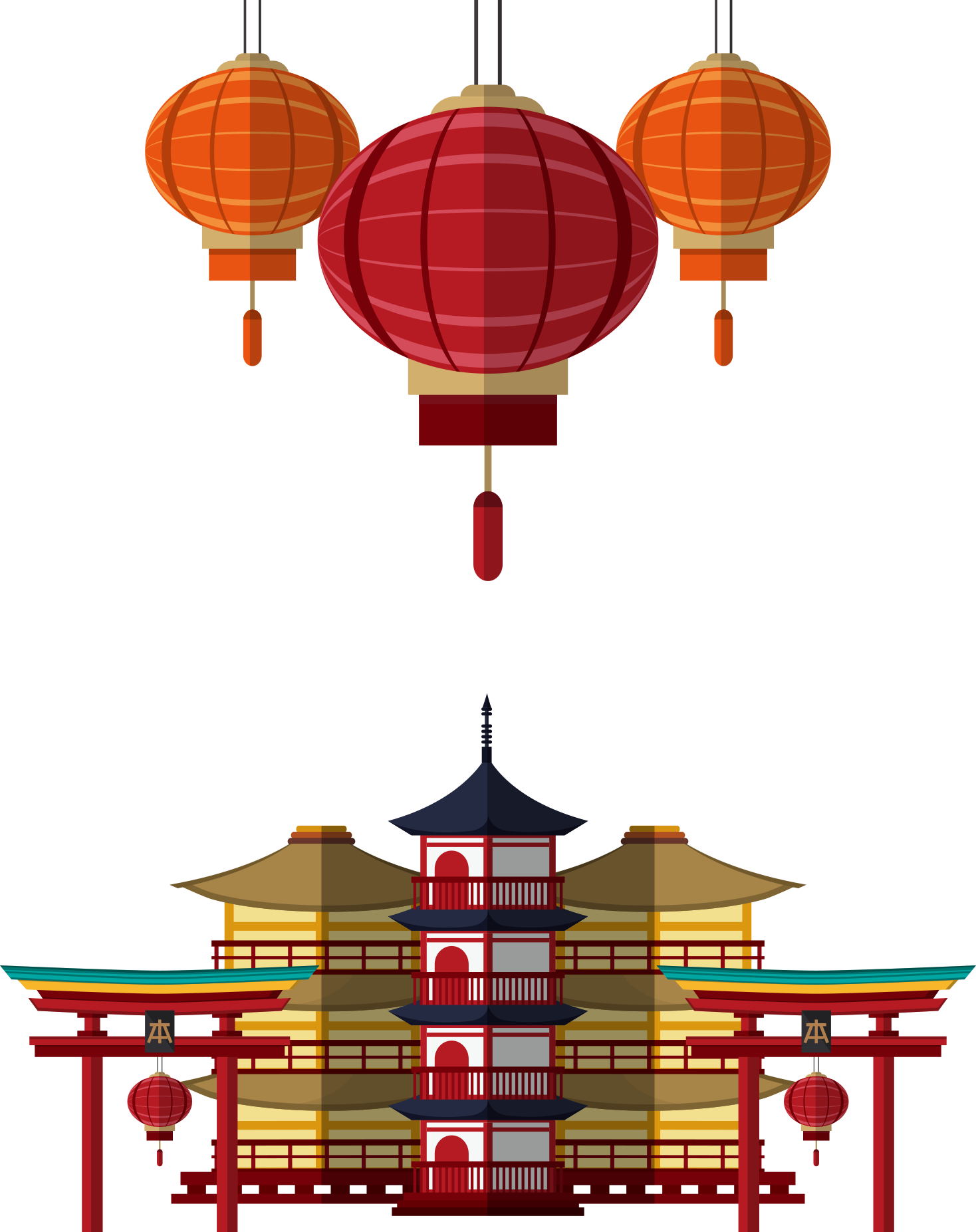 Japan Drawing Illustration - Arquitectura Japon Png (1468x1853)