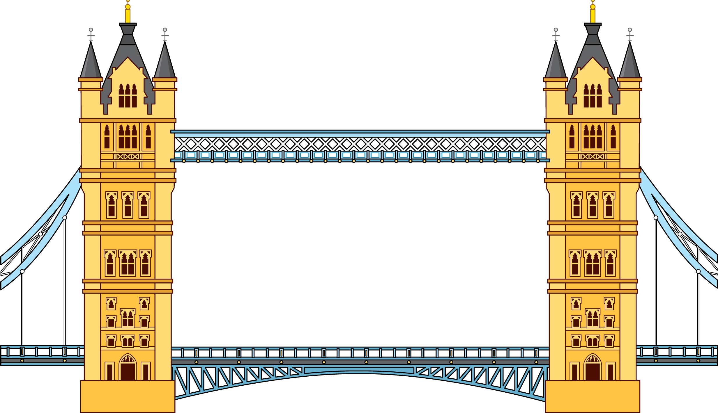 Tower Bridge Clipart Drawing - London Tower Bridge Clipart (2547x1487)