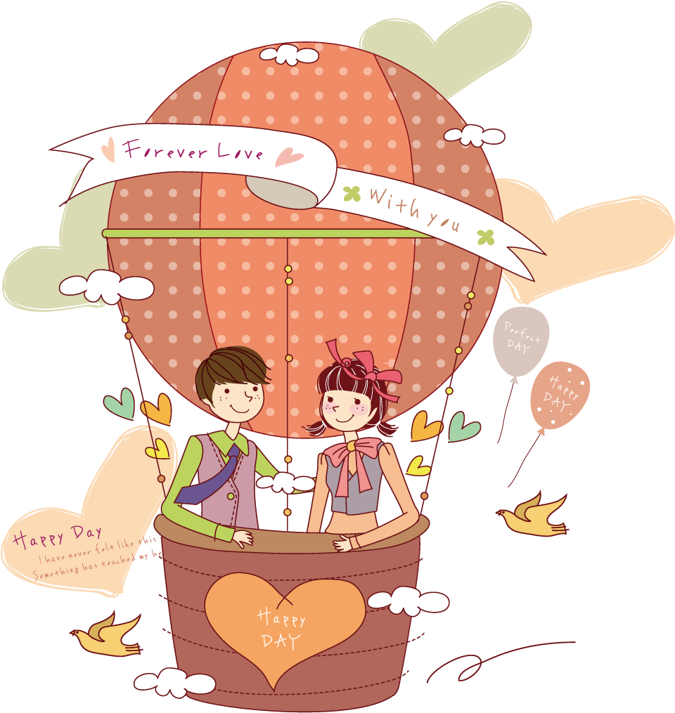 Hot Air Balloon Ride For Men And Women - Balão Com Casal Png (1134x1134)