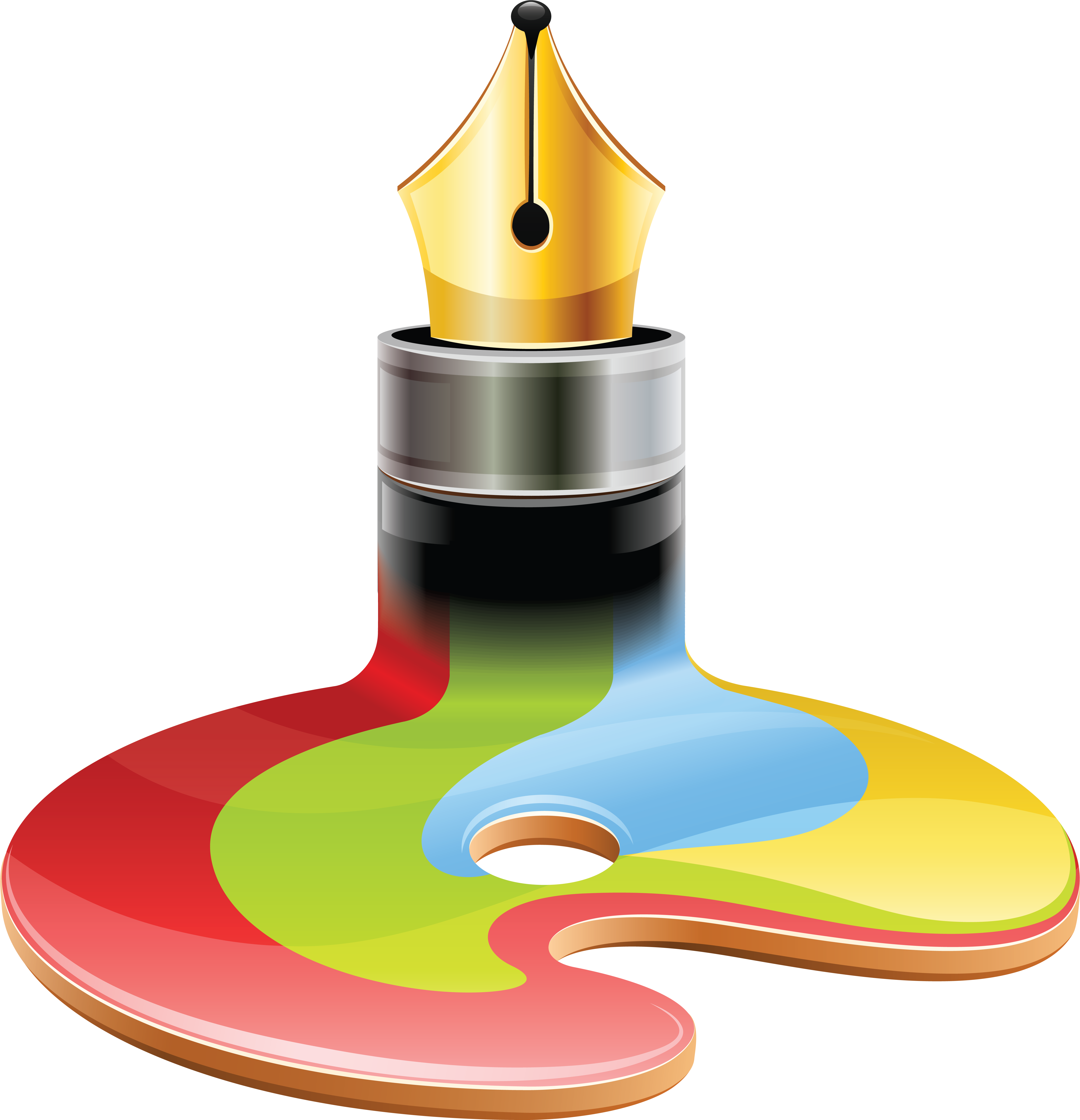 Fountain Pen Drawing - Arabic Pen Vector (5442x5484)