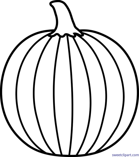 Absolutely Free Clip Art - Black And White Pumpkin Art (531x600)
