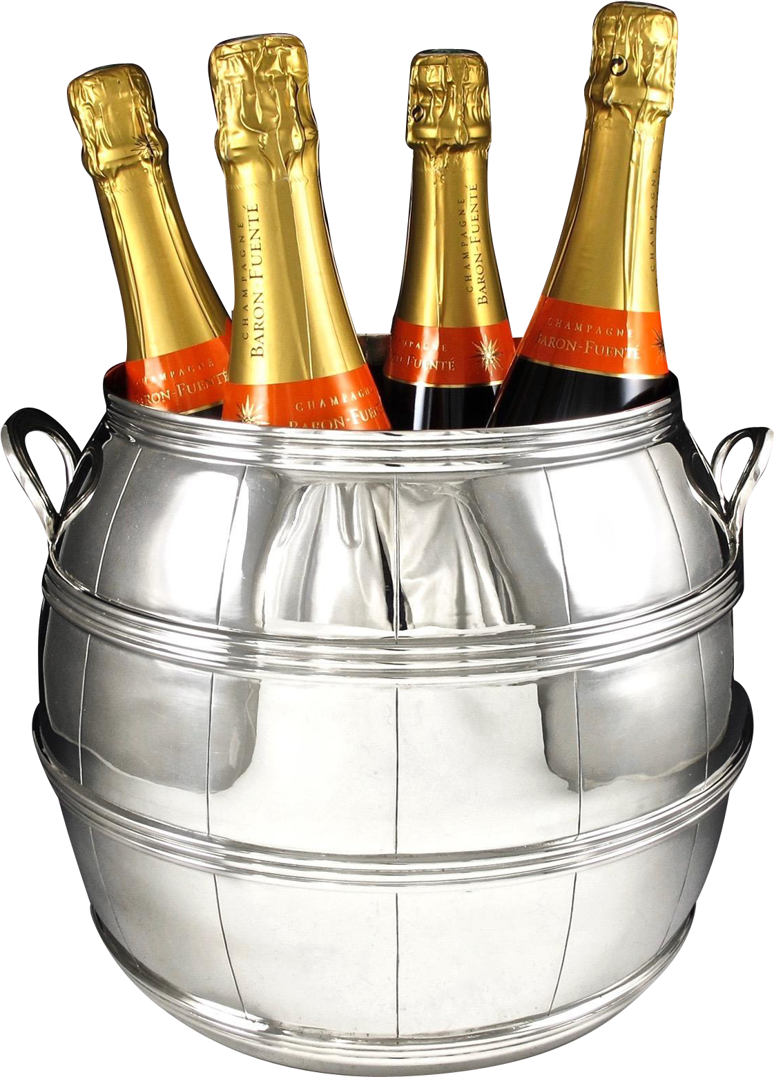Spectacular Sterling Silver Wine Barrel Form Champagne - Champagne (1558x1558)
