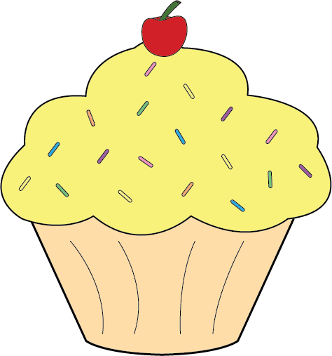 Yellow Cupcake With Sprinkles - Yellow Cupcake With Sprinkles (474x507)